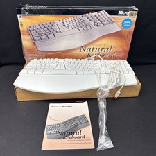 Microsoft Natural Keyboard Elite Ergonomic Wired PS/2 USB Keyboard Gray w/ Box picture