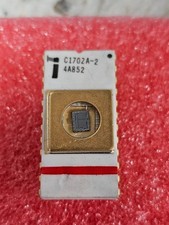 Vintage Retro Clean Mint White Ceramic Intel C1702A-2 EPROM UV EPROM GOLD IC picture
