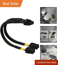 Dual 6 Pin Female to 8 Pin Male Adapter Cable - Perfect for Nvidia Tesla GPUs picture