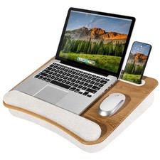 LapGear Laptop Lap Desk White Oak Woodgrain Fits 15.6