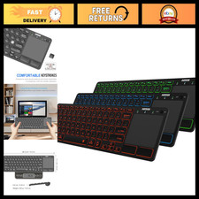 Universal Backlit Bluetooth Keyboard with Touchpad - 7 Colors, Media Control, Co picture