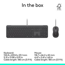Logitech Signature Slim MK625 Wired Keyboard and Mouse Combo for Business -Black picture