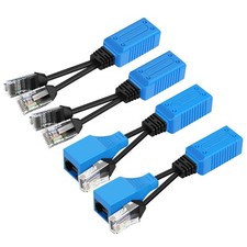 RJ45 Ethernet Cable Combiner/Splitter 2 Pair, 2-in-1 POE Cat6 Cat5e Data Adapter picture