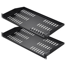 2 PCS 1U Server Rack Shelf Vented 10 Inch Deep 50 lb picture