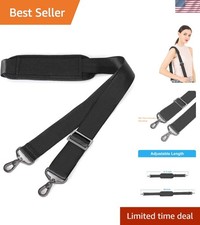 Durable Adjustable Black Shoulder Strap with Metal Swivel Hooks - Travel Ready picture
