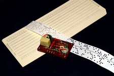 SET of Soviet Punch Cards (IBM 80-column), Punched Paper Tape, Circuit Board MIR picture