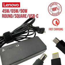 Genuine Lenovo 45W 65W 90W AC Adapter Charger Power Thinkpad Square Round USB-C picture