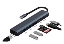 Type-C Adapter 7-in-1: HDTV 3.0 HUB & Gigabit Ethernet & SD/TF Card & PD, 4K NIB picture