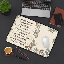 Bible Verse Desk Mat, Christian Desk Pad, Scripture Desk, Faith Office Decor picture