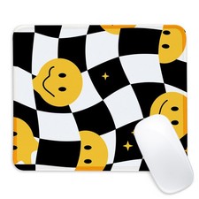 Yellow Smiley face Square Mouse Pad with Non-Slip Rubber Base,Home Office Dec... picture