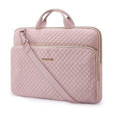 BAGSMART Laptop Sleeve Case with Handle 15.6 Inch, Pink-Shoulder Strap picture