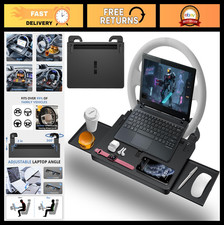 Multipurpose Steering Wheel Tray - Car Food & Laptop Desk, Adjustable with Drawe picture