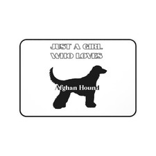 Just a Girl Who Loves Afghan Hound Desk Mat Dog Silhouette KY1 picture
