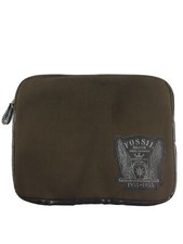 Fossil Brand 1954-1955 Brown Laptop Sleeve Zipper Case Leather Polyester Vintage picture