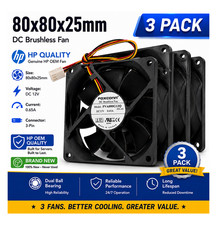 HP OEM Foxconn 80x25mm 12V 0.65A 3-Pin High Speed Server Cooling Fan (3-Pack) picture