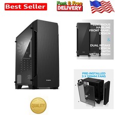 Modern S3 Mid-Tower PC Case - Complete Cooling with 3x 120mm Fans Included picture