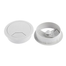 PC Computer Desk Table Plastic Grommet Cable Wire Tidy Hole Cover 50mm Dia 2 Pcs picture