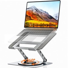 TECKNET Laptop Stand for Desk - 360 Rotating Base, Ergonomic Foldable Computer picture