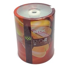 TDK DVD-R 1-16x speed 4.7 GB NEW SEALED Recordable Discs Disks 100 Pack Spindle picture