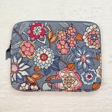 Vera Bradley Tropical Evening Gray Floral Padded Zipped Lap Top Sleeve Bag picture