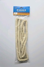ESAW 50' Foot Modular Telephone Coiled Handset Cord Ivory Off White Replacement picture