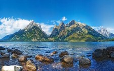 Landscape nature mountains rocks grand teton national Custom Gaming Mat Desk picture