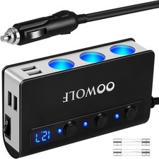 7 in 1 Car Power Splitter USB Charger Fast Charge 180W Cigarette Lighter Adapter picture