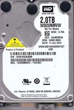 WD20NMVW-11AV3S4 dcm: HHMTJBKB s/n: WXB1A5 JUL 2013 2TB USB 3. WESTERN DIGITAL picture