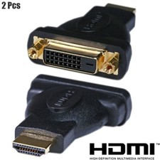 2x HDMI Male to DVI-D Single Link Female Digital Video Adapter Converter Black picture