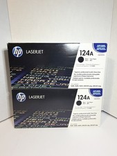 Lot of 2 Genuine SEALED HP 124A Black LaserJet Toner Cartridges Q6000A picture