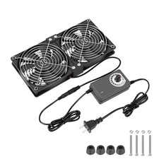 Dual 120mm High CFM Computer Fans with AC Plug, AC 110V - 240V Variable Speed... picture
