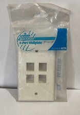 Leviton White Flush Mount Quickport 4-Port Wallplate Cover 41080-4W White NEW picture
