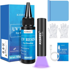KISREL 50g UV Resin Kit with Light, Fast Curing & Bonding in Seconds, 50g UV Res picture