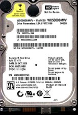 WD5000BMVV-11A1CS0 S/N:WXG0A DCM:HHCTJHBB WESTERN DIGITAL 500GB THAILAND OCT2009 picture