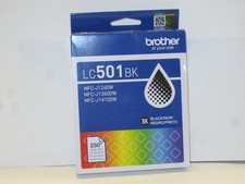 Genuine Brother LC 501 Black Ink Cartridge - Sealed & NEW picture