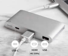 Moshi USB-C Hub, 3-in-1 Multiport Adapter with HDMI 4K Output, USB-C Fast-Charge picture