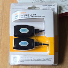 Monoprice USB RJ-45 Extender Adapter Cat5/Cat6 USB-A M/M Up to 150ft picture