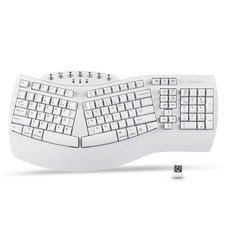 Perixx Periboard-612 Wireless Ergonomic Split Keyboard USB White Mac Windows picture