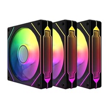 X3 120mm ARGB Reverse Case Fans,Infinity Mirror RGB Prism4 Pro Black Reverse picture
