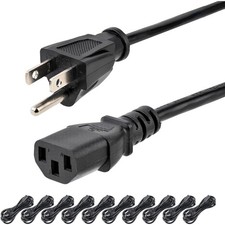 10ft 3m NEMA 5-15P to C13 Power Cord 10 Pack picture