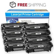 8PK Combo Black Toner Cartridge HY for HP Q2612A 12A Canon 104 FX-9 FX-10 FX9/10 picture