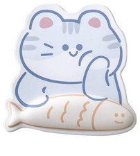 Cute Cat Wrist Rest Silicone Mouse Pad Kawaii Animal Desk Mat with Fish picture
