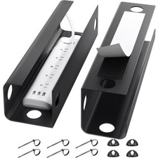 2 Pack Under Desk Cable Management Tray, 31.5in, Black - Tidy Up Cords & Wires picture