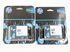 Lot 1x HP 60 Black and 1x Tri-Color Ink Cartridge CC640WN GENUINE exp: 1/21 2/20 picture
