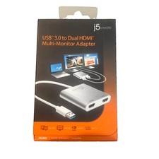 j5create - USB 3.0 to Dual HDMI Multi-Monitor Adapter - Silver JUA365 *FREE SHIP picture