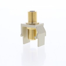 Leviton 40831-BI Ivory Quickport Gold Coaxial Cable Connector Jack Blue Center picture