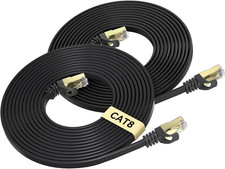 Cat 8 Ethernet Cable 15 FT 2-Pack, 40Gbps 2000Mhz Cat8 High Speed Flat picture