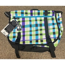 Tribeca Messenger Bag Blue Green Purple White Black 16x12 Laptop Books NWT 6 picture