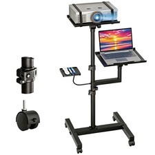 ORWOD Projector and Laptop Stand Tripod, 2 Shelves Mobile 47 Inch, Black picture