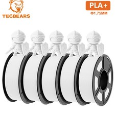 TECBEARS 5KG PLA+ Filament 3D Printer Bundle 1.75mm±0.02 PLA Plus Filament White picture